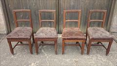 4 Antique Oak Chairs Original Leather _8.JPG